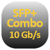 Ikona portu SFP+ Combo o przepustowości 10 Gb/s do urządzeń sieciowych